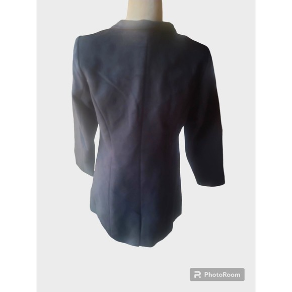 H By Halston Black Jacket Soft Polyester Zip Closure Women's 4 Asymmetrical - Picture 2 of 4